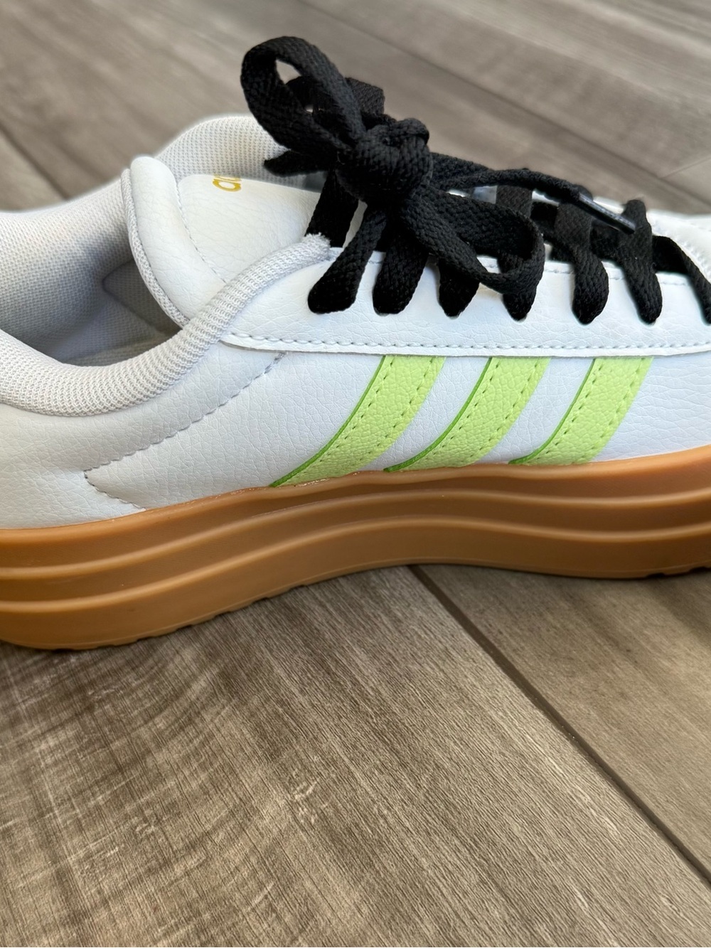 adidas White Sneakers with Gum Sole and Black Accents - Picture 3 of 8